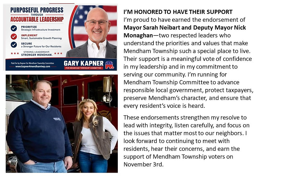 Gary Kapner for Mendham Township Committee