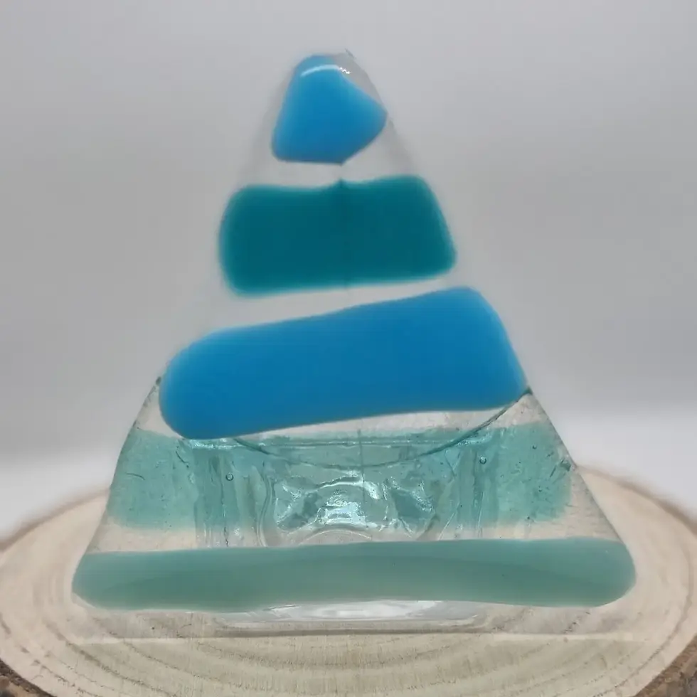 Thumbnail: Fused Glass Tealight - Xmas Trees  (9 designs available)