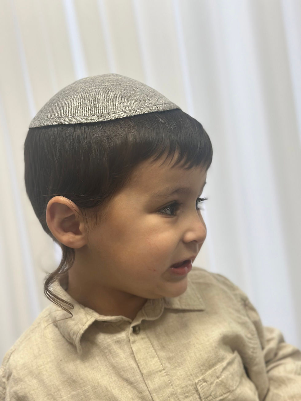 תמונה ממוזערת: כיפה פשתן אפור 
