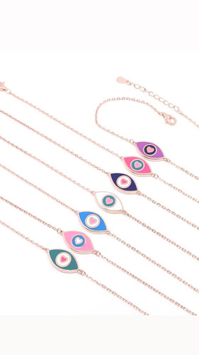 צמיד עין לב אמאייל צבעוני | gutgoldjewels