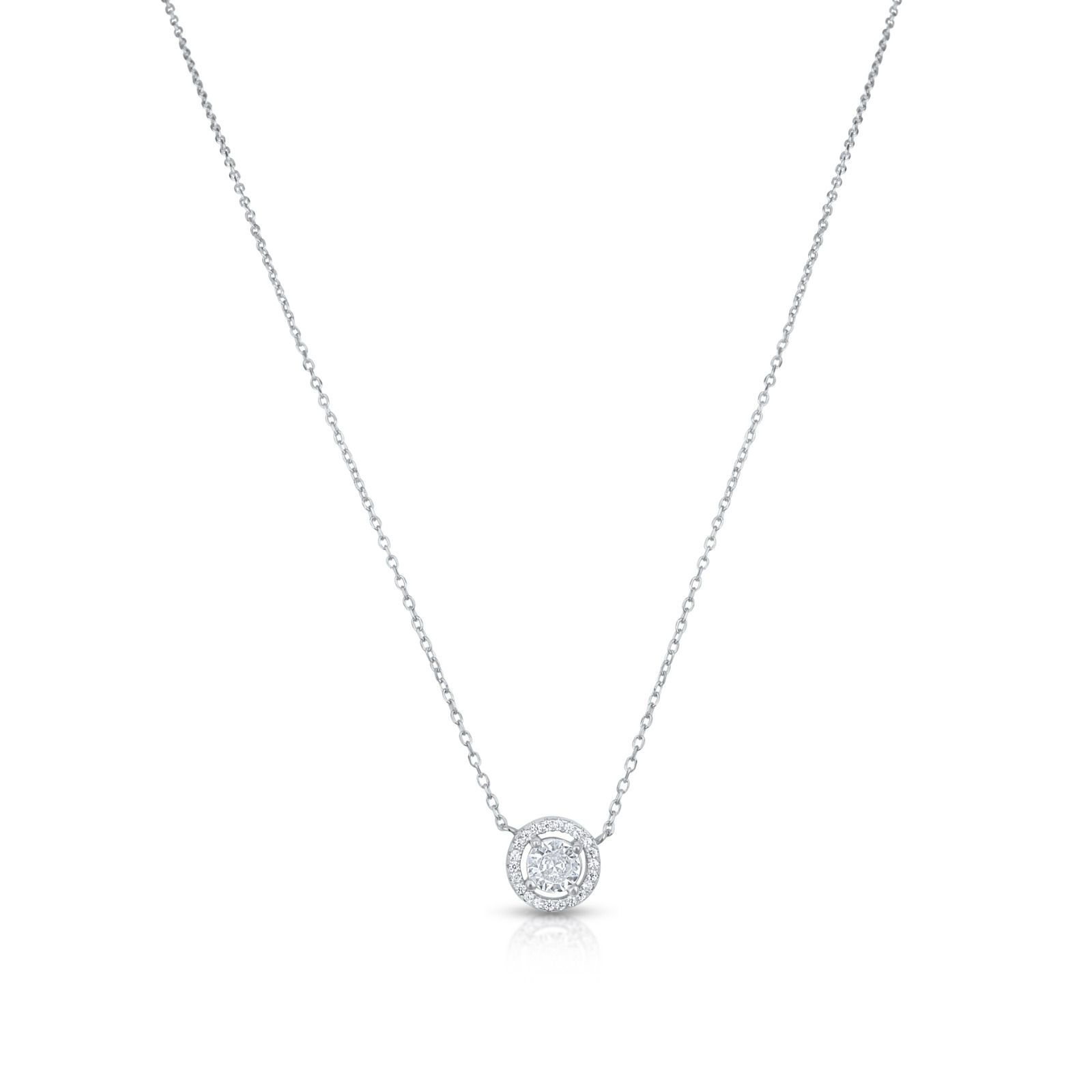 Collier solitaire en zircone