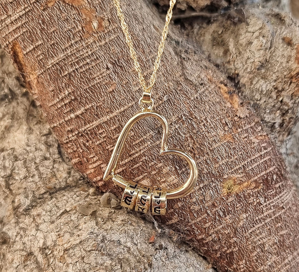 תמונה ממוזערת: שרשרת לב שמות הילדים צינורות