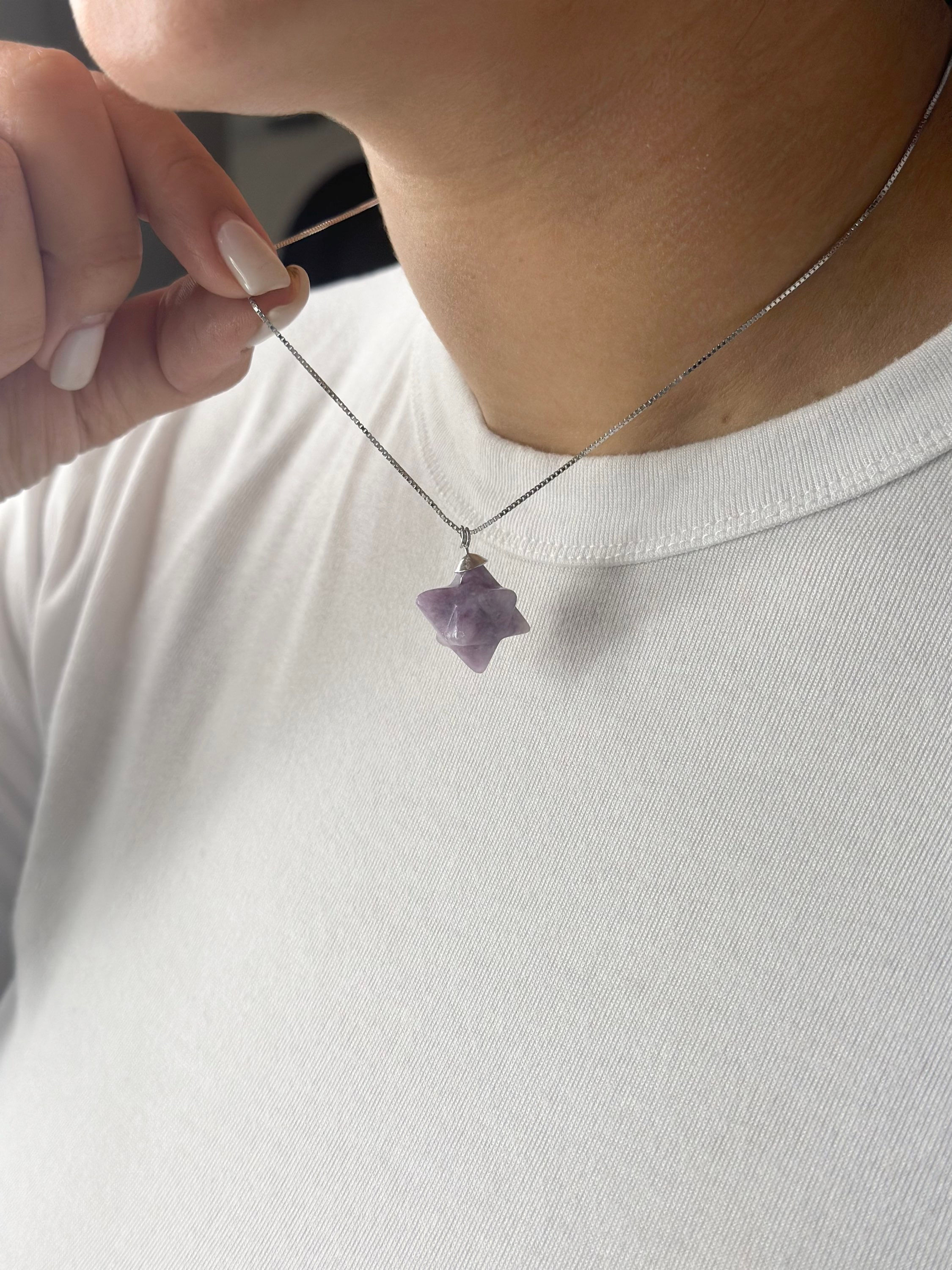 שרשרת מרכבה קטנה סגולה-לפידולייט