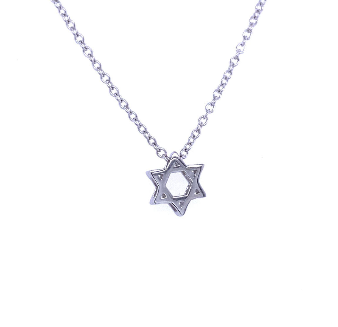 Collier mini étoile de David en argent