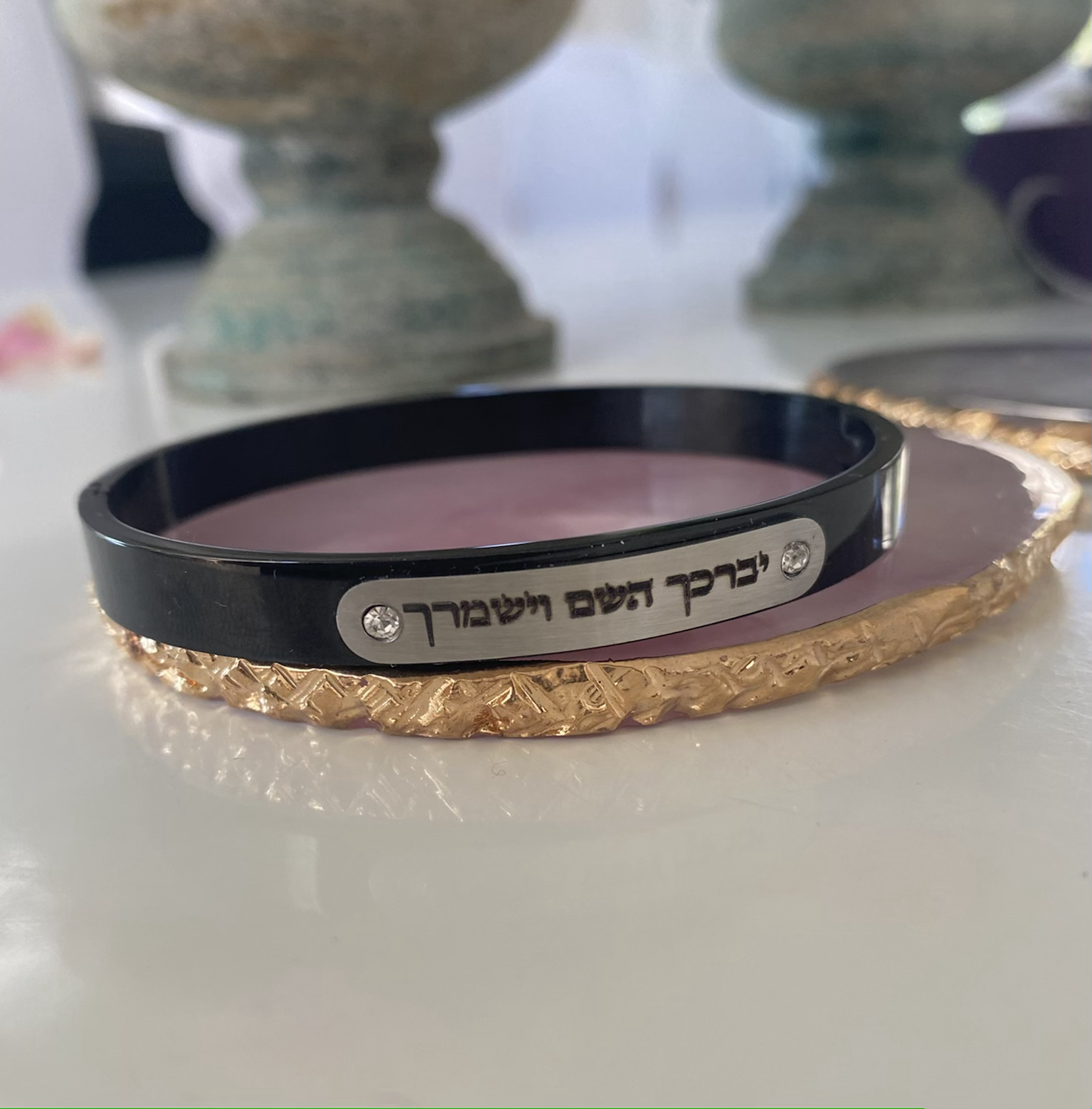 Engraved hard men's bracelet will soften