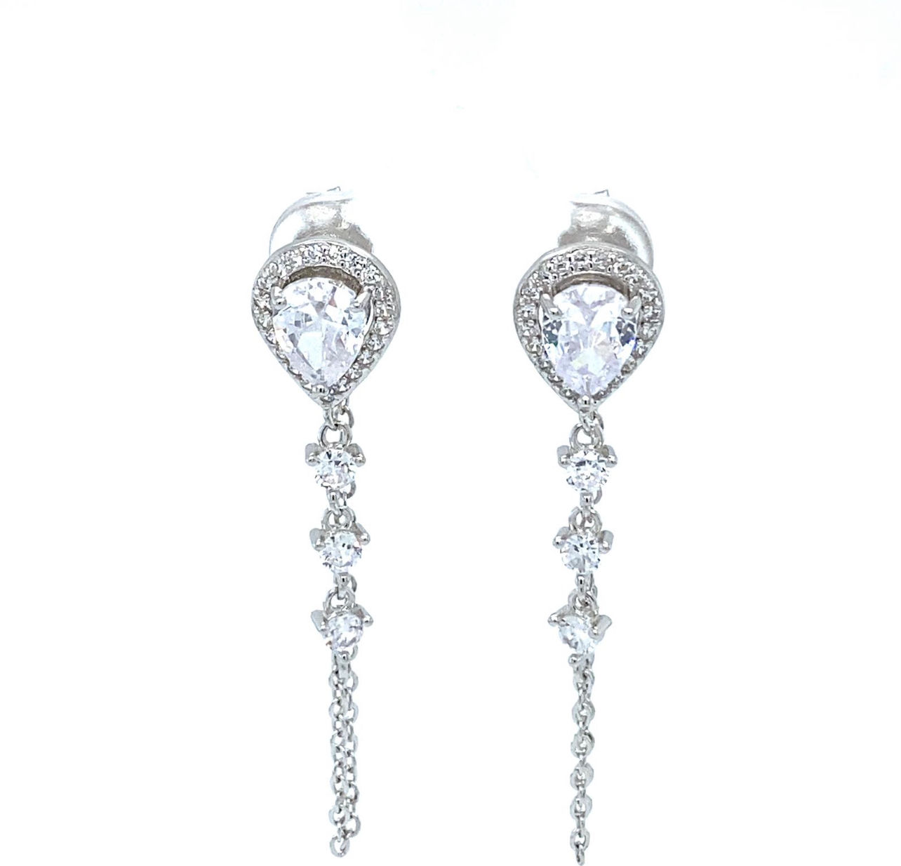 Drop earrings green/white Diana chain