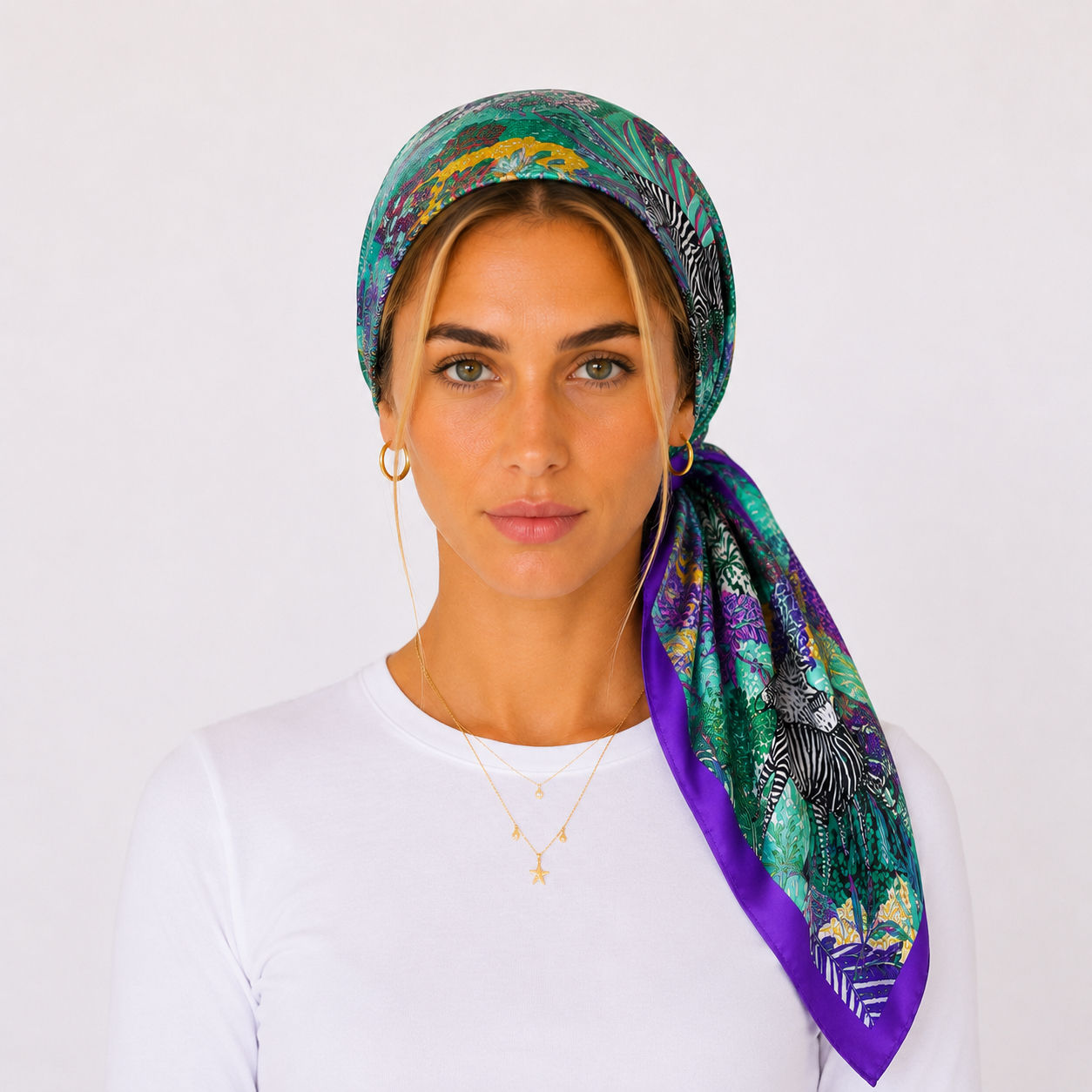 מטפחת מרובעת זברה סגול