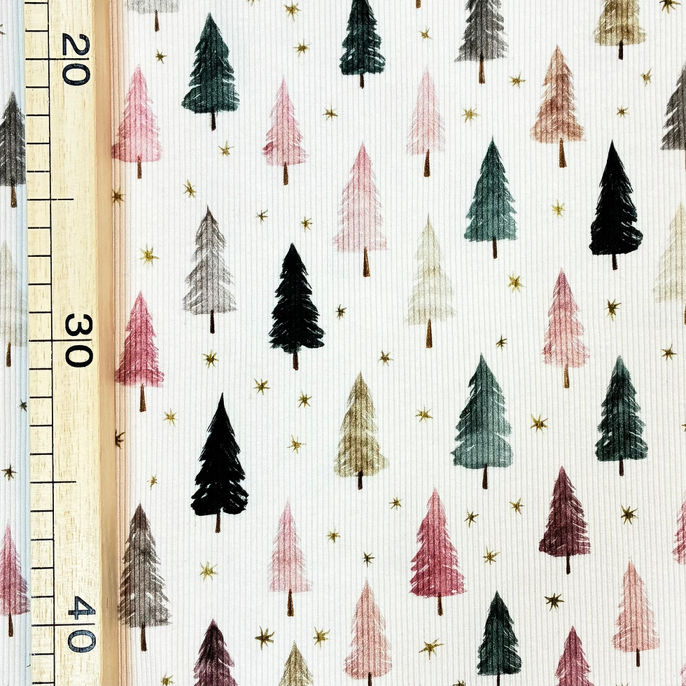 Miniaturbild: Bio Rib Jersey, Bunte Tannen