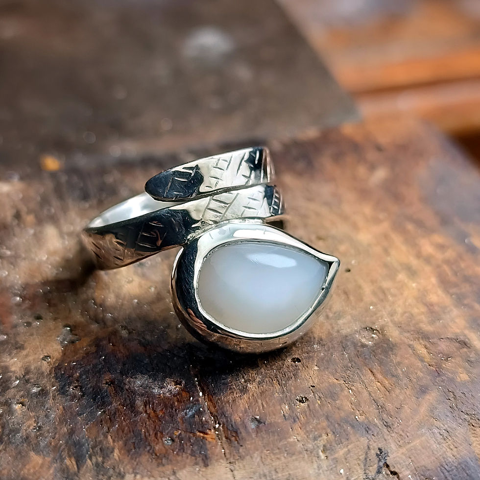 Miniaturbild: White Moonstone Wrap Ring - Silver 925°
