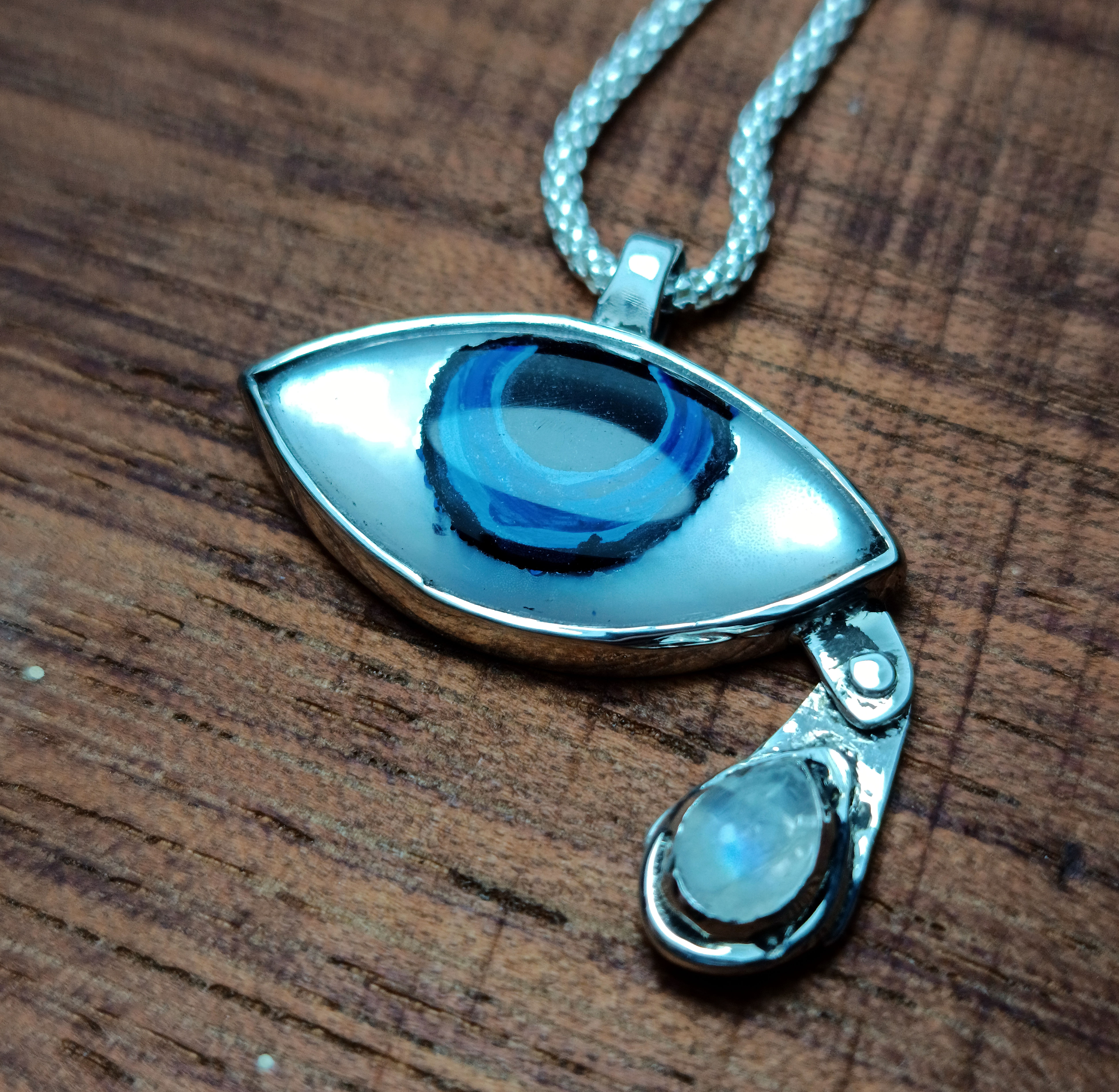 Evil EYE Lacrima (blue) - Charm Pendant - Silver 925°