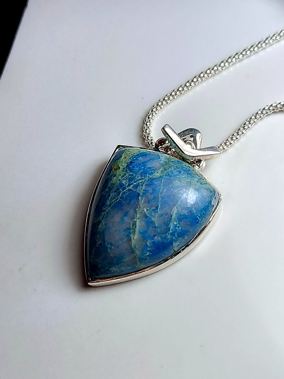 Μικρογραφία: Chrysocolla  Pendant (Namibia) - Silver 925°