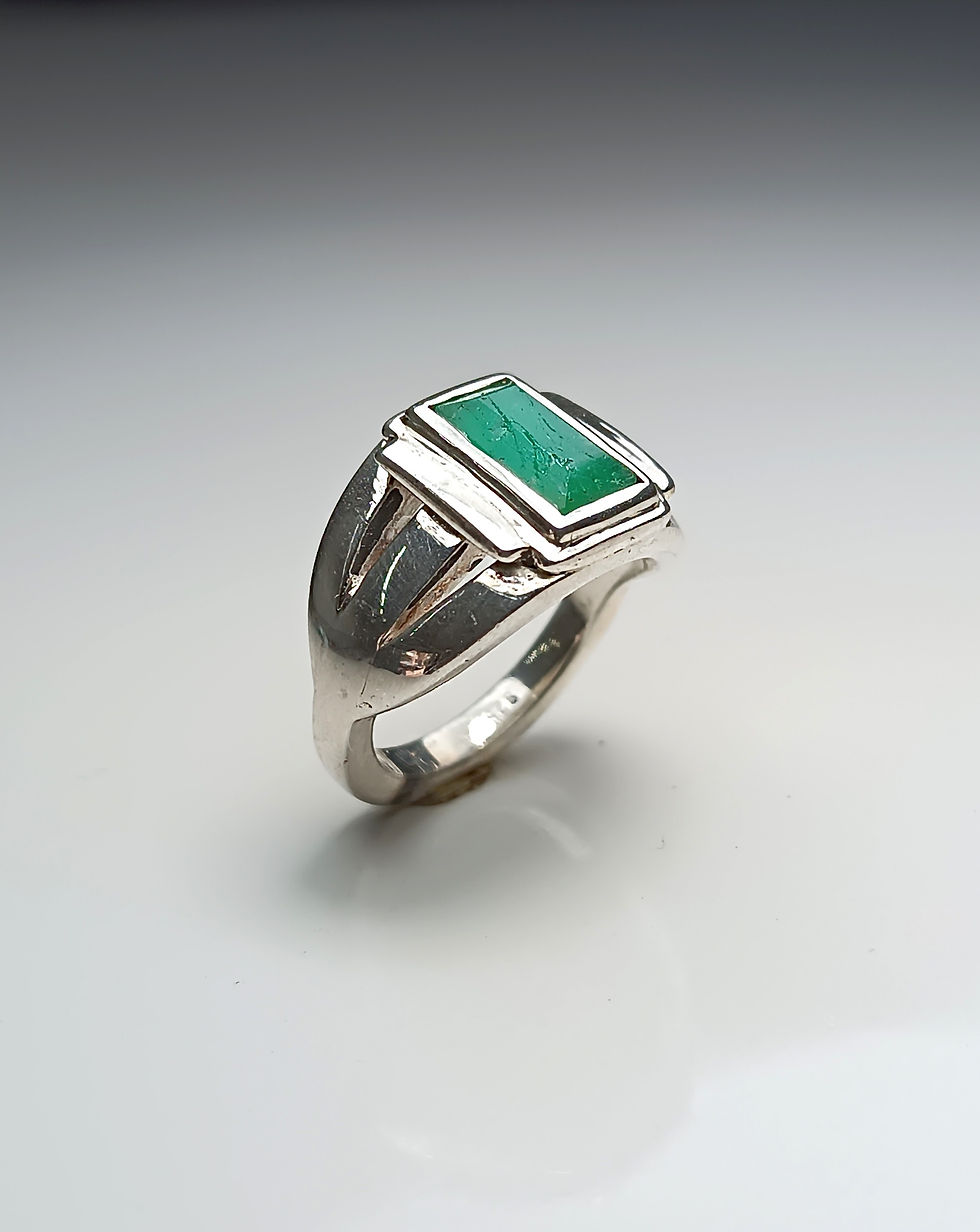 Thumbnail: "Soprano Ring" - Natural Emerald - Silver 925°
