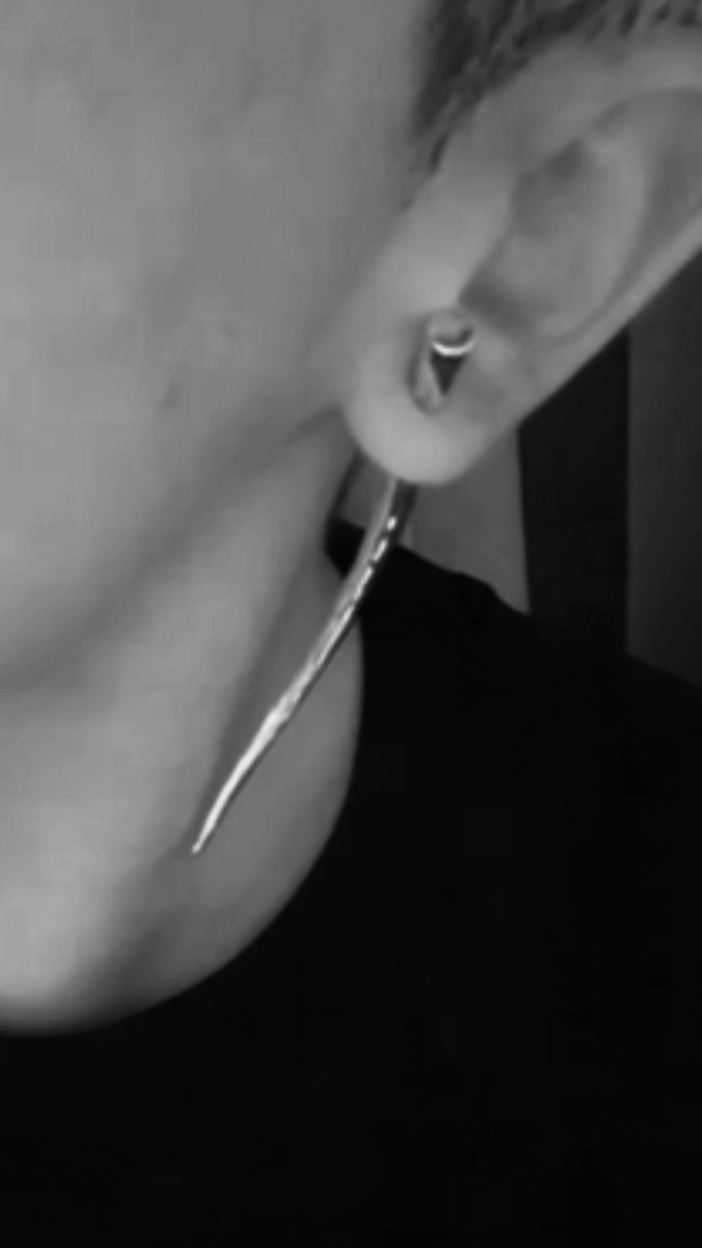 "Needle" Drop Earrings ( 9cm)