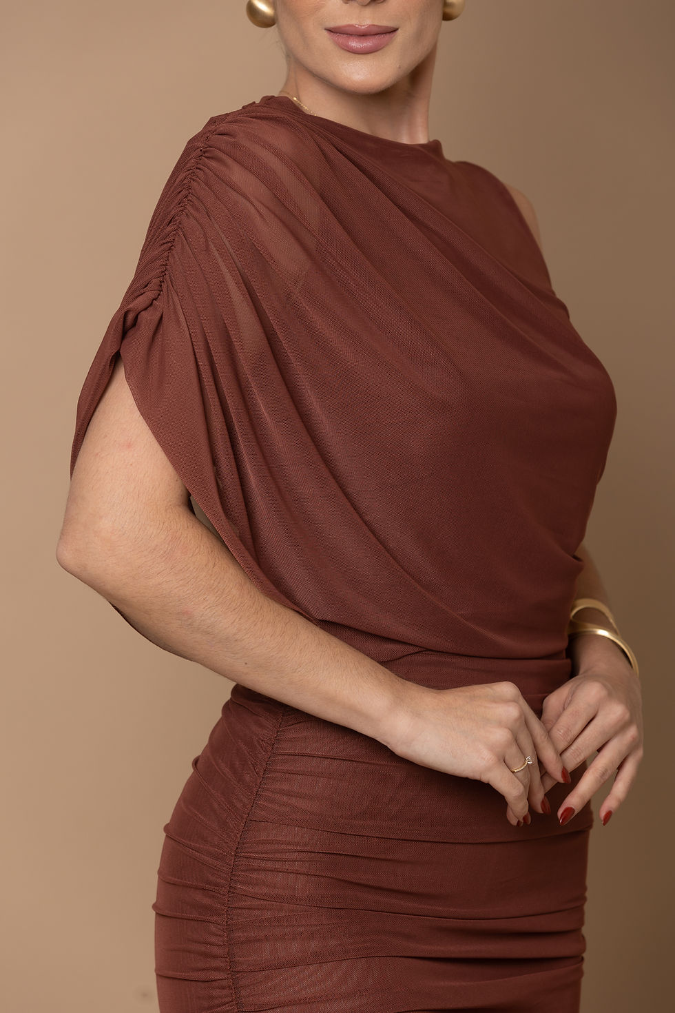 Miniatura: Vestido Curto Clara Arruda Tule Detalha Franzido 501022