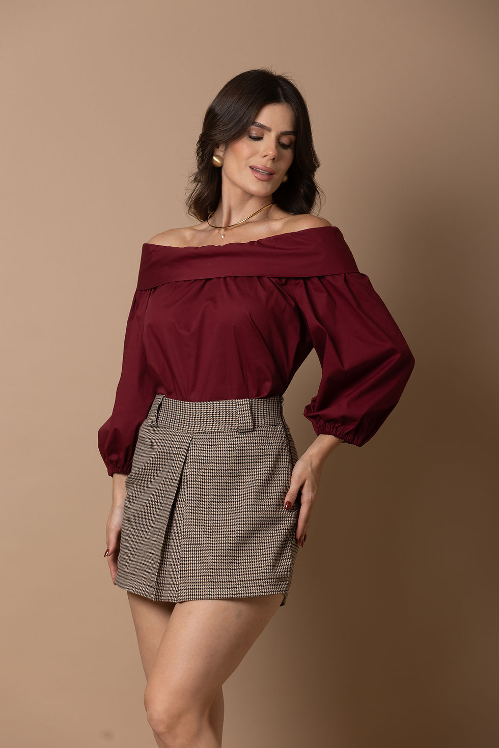 Miniatura: Blusa Clara Arruda Tricoline Ombro A Ombro 201091