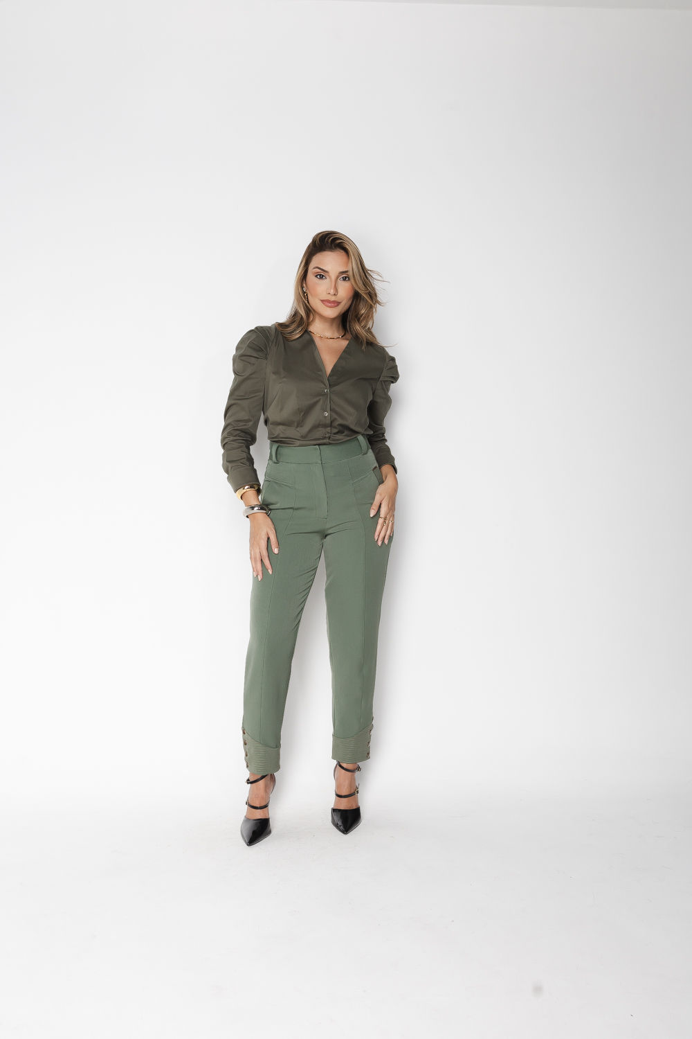 Camisa Clara Arruda Tricoline Slim 12137