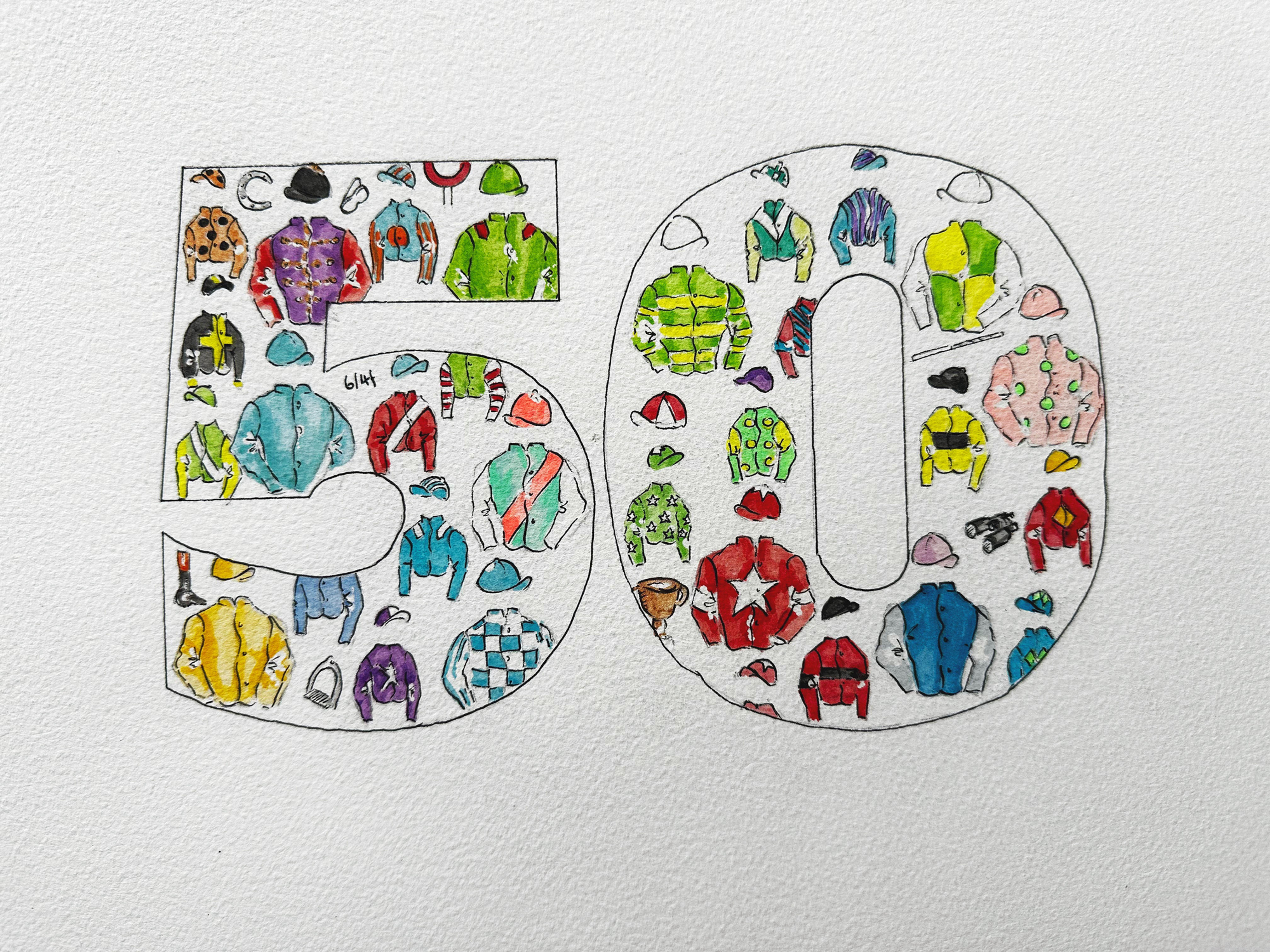 '50'- Racing colours Illustration