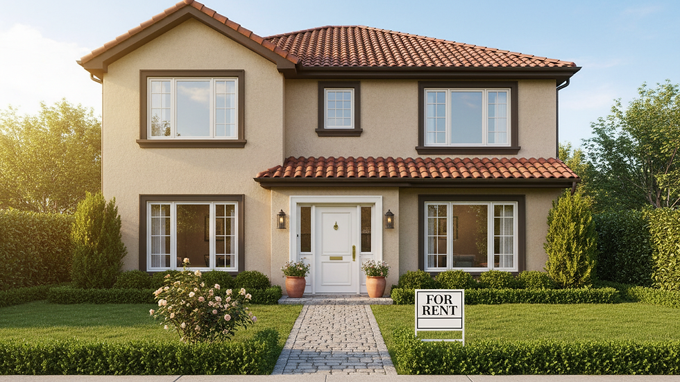 Eye-level view of a well-maintained rental property exterior
