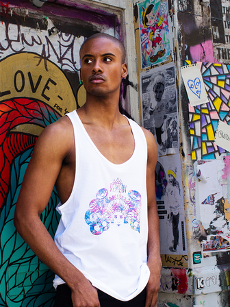 MENS RACER VEST TRIBAL DANCE DESIGN THE HOUSE OF RADHA SHOP ONLINE