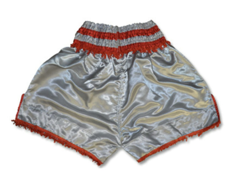 Thumbnail: Muay Thai Shorts l Silver/Gold/Red