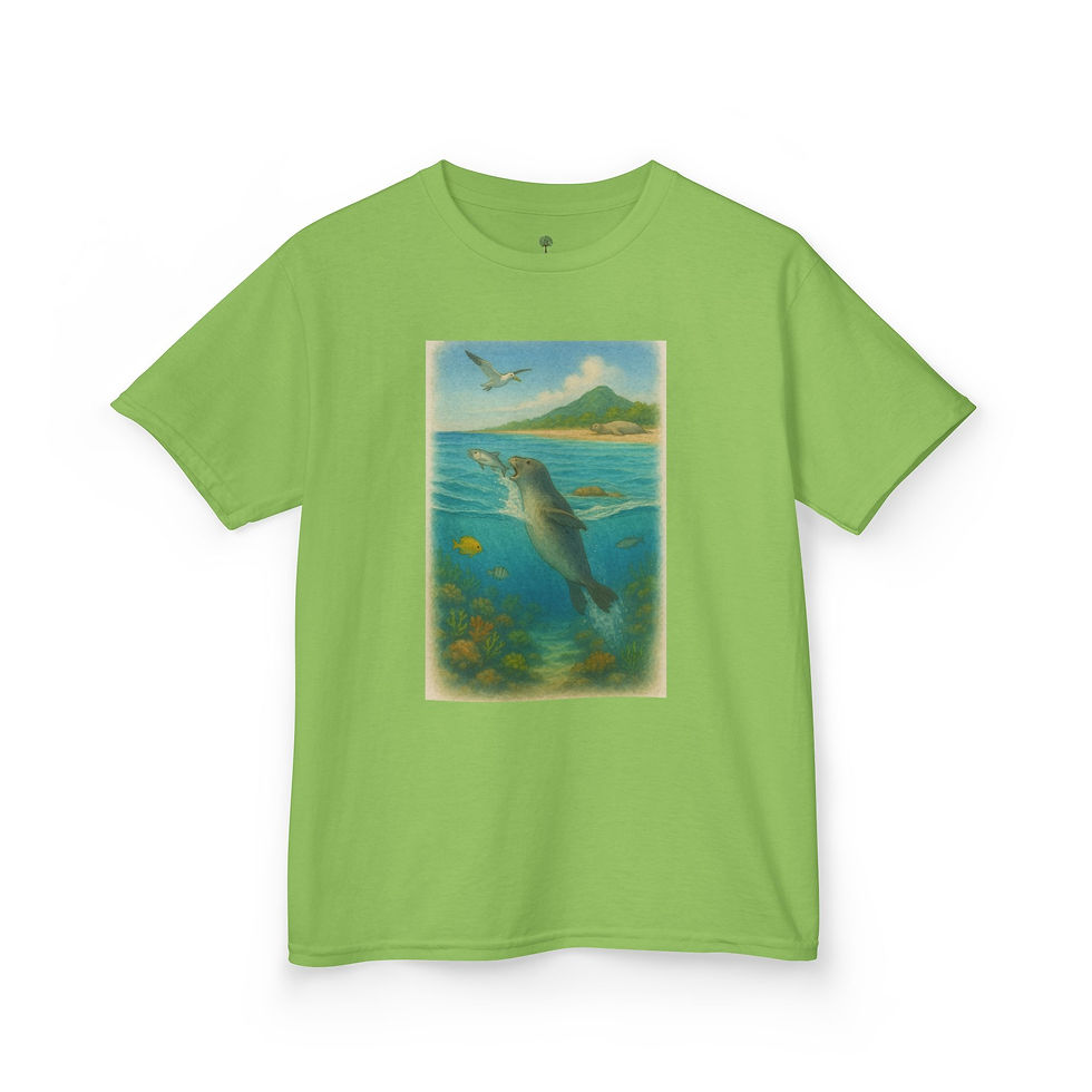 Thumbnail: Kids Tee - Hawaiian Monk Seal Endangered Awareness Shirt