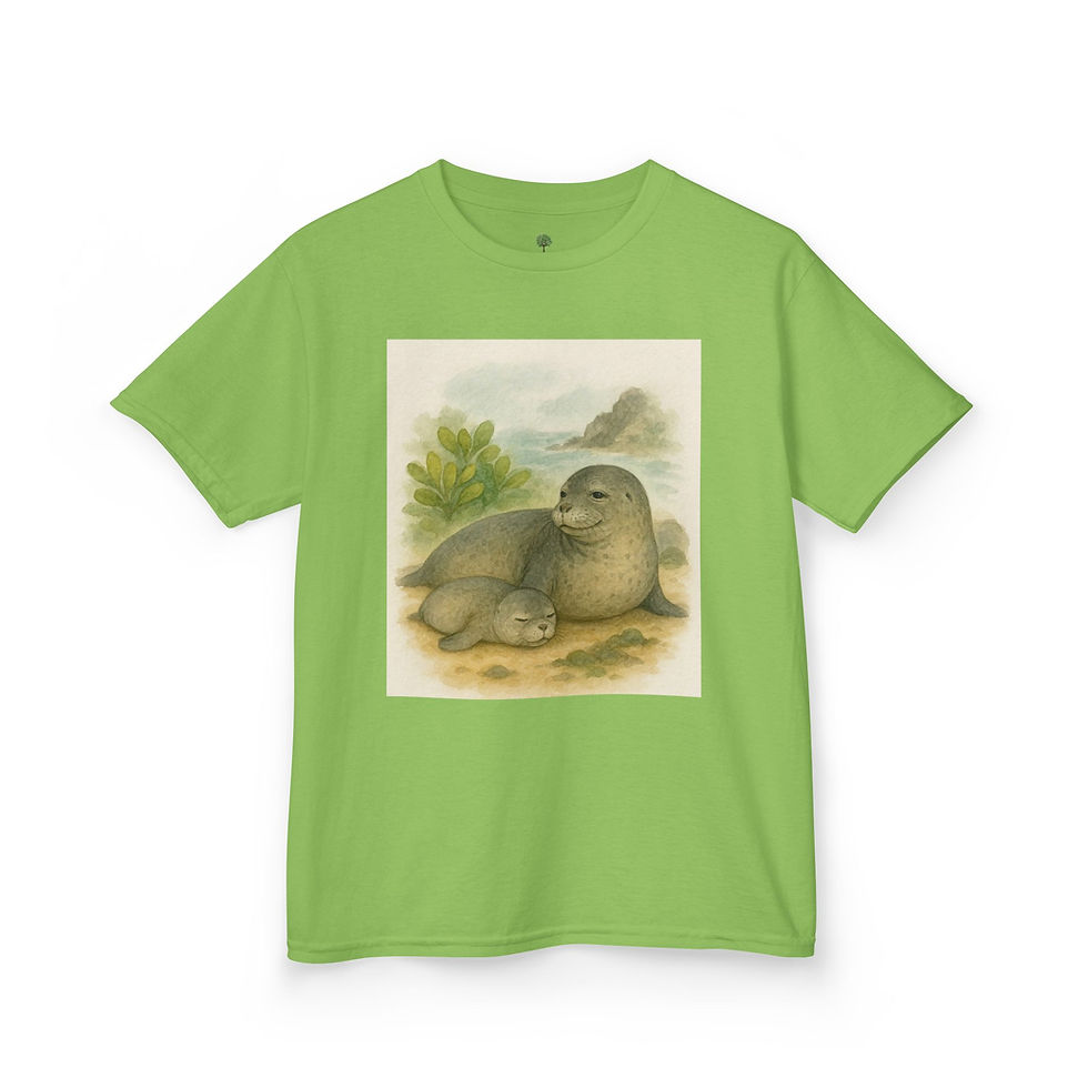 Thumbnail: Kids Tee - Endangered Hawaiian Monk Seal Awareness, Hawaii