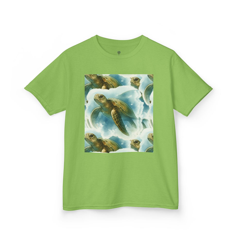 Thumbnail:  Kids T-Shirt Honu Green Sea Turtle Hawaii Pacific Ocean Sea Flying Angel