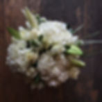 European round hand tied bouquet in whites