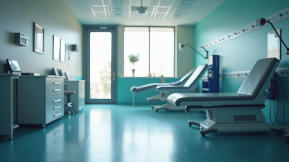 Eye-level view of a sports medicine facility with rehabilitation equipment