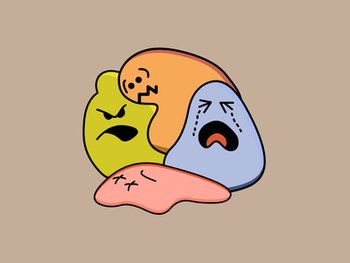 Visual representation of burnout, anger, sadness, and anxiety