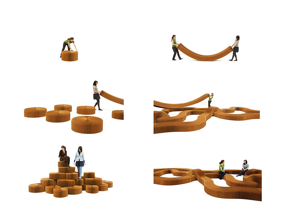 Indexkép: molo | softseating | folding paper stool, bench and table
