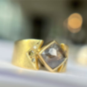 Grey Diamond Chevron Ring