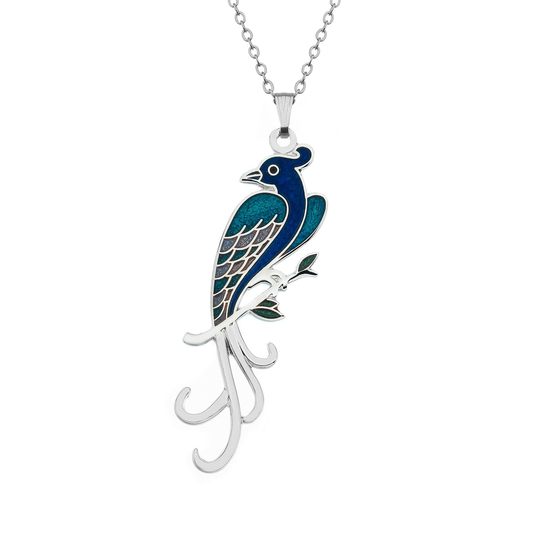 Bird of Paradise Enamel Pendant