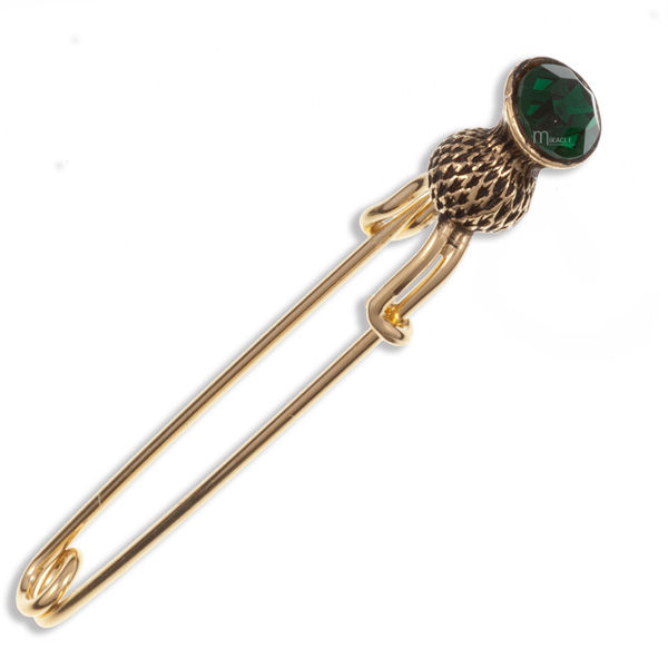 Thumbnail: Thistle Kilt Pin Gold Plated