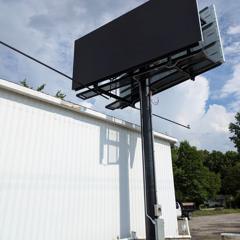 Digital billboard ready for the utility to energize the service.