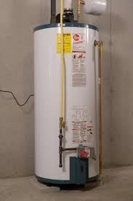 Hot water heater hooked up in basement