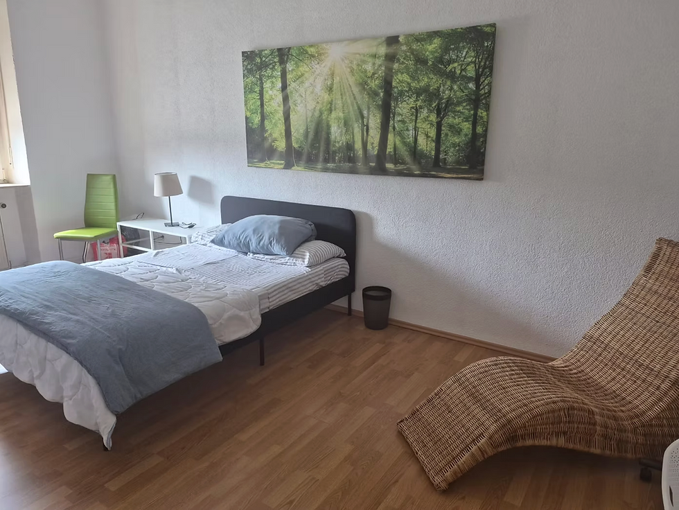 Property Type: Apartment
Bedrooms: 2 Bedrooms
Bathroom: 1 Bathroom
Location: Downtown Kaiserslautern
- 5 mins to Kleber
- 10 mins to Vogelweh
- 15 mins to  Ramstein

Property Features
- 2 Bedrooms
- 1 Bathroom
- Washer and Dryer
- Fully Furnished
- Fully Equipped
- Internet Access
- Pet Friendly
- Free Rental Car