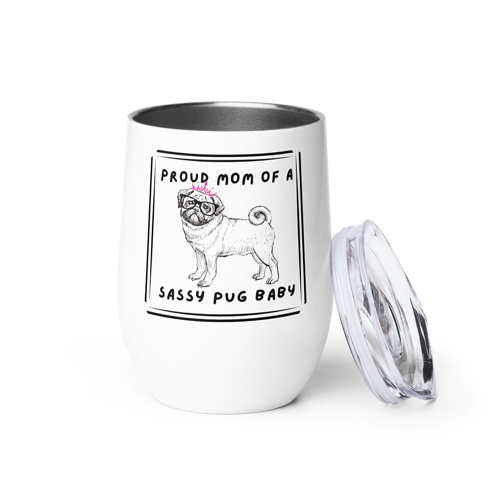 Thumbnail: Pawsitively Sassy Pug Mom Wine Tumbler