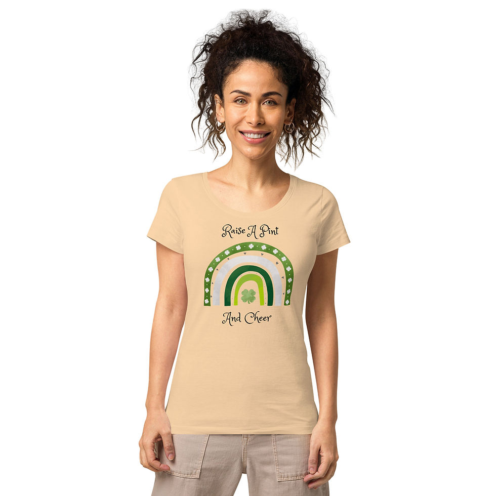 Thumbnail: Raise a Pint and Cheer" Organic Women's T-Shirt - Soft and Sustainable Basic Tee