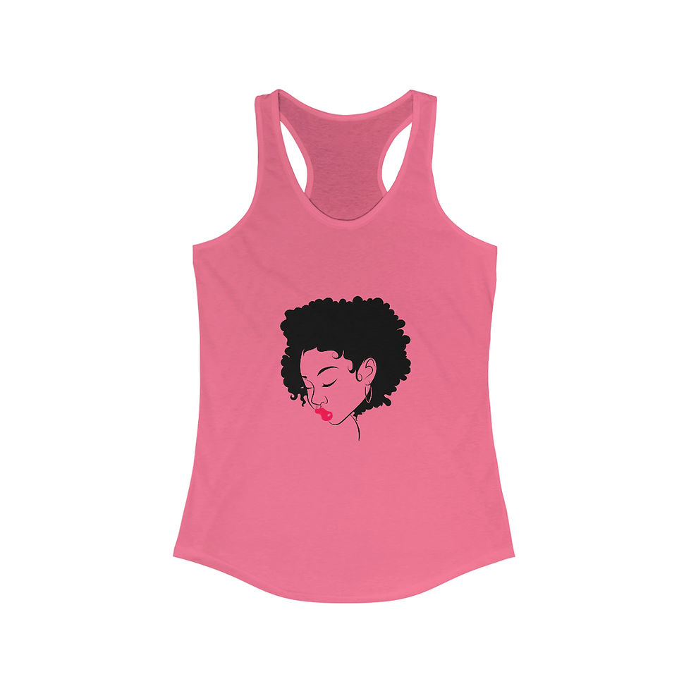 Thumbnail: Natural Hair Goddess Abstract Silhouette Slim Fit Racerback Tank Top