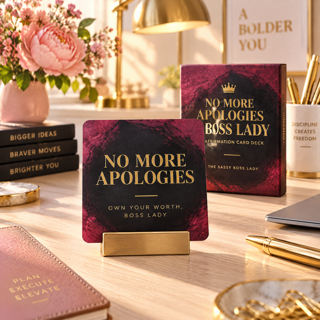 No More Apologies Boss Lady Affirmation Card Deck lifestyle shot