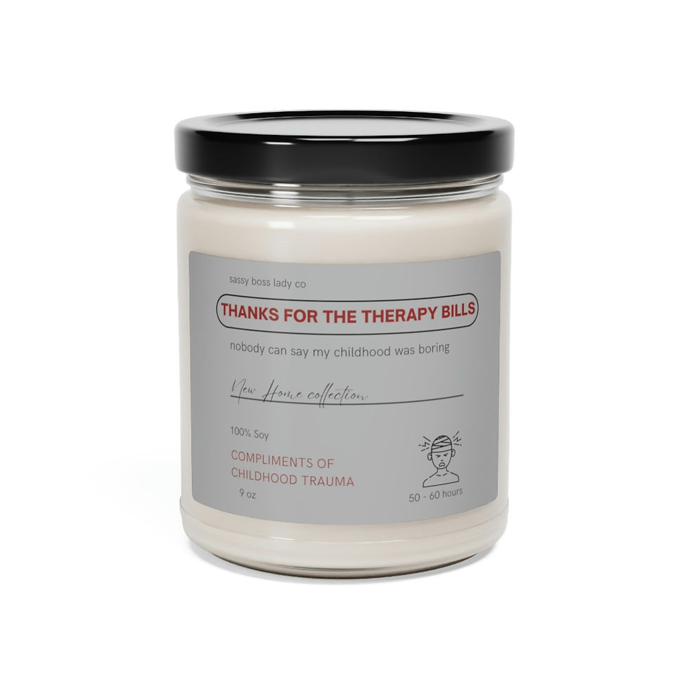 Thumbnail: Sarcastic Candle for Therapy Survivors: Thanks for the Therapy Bills