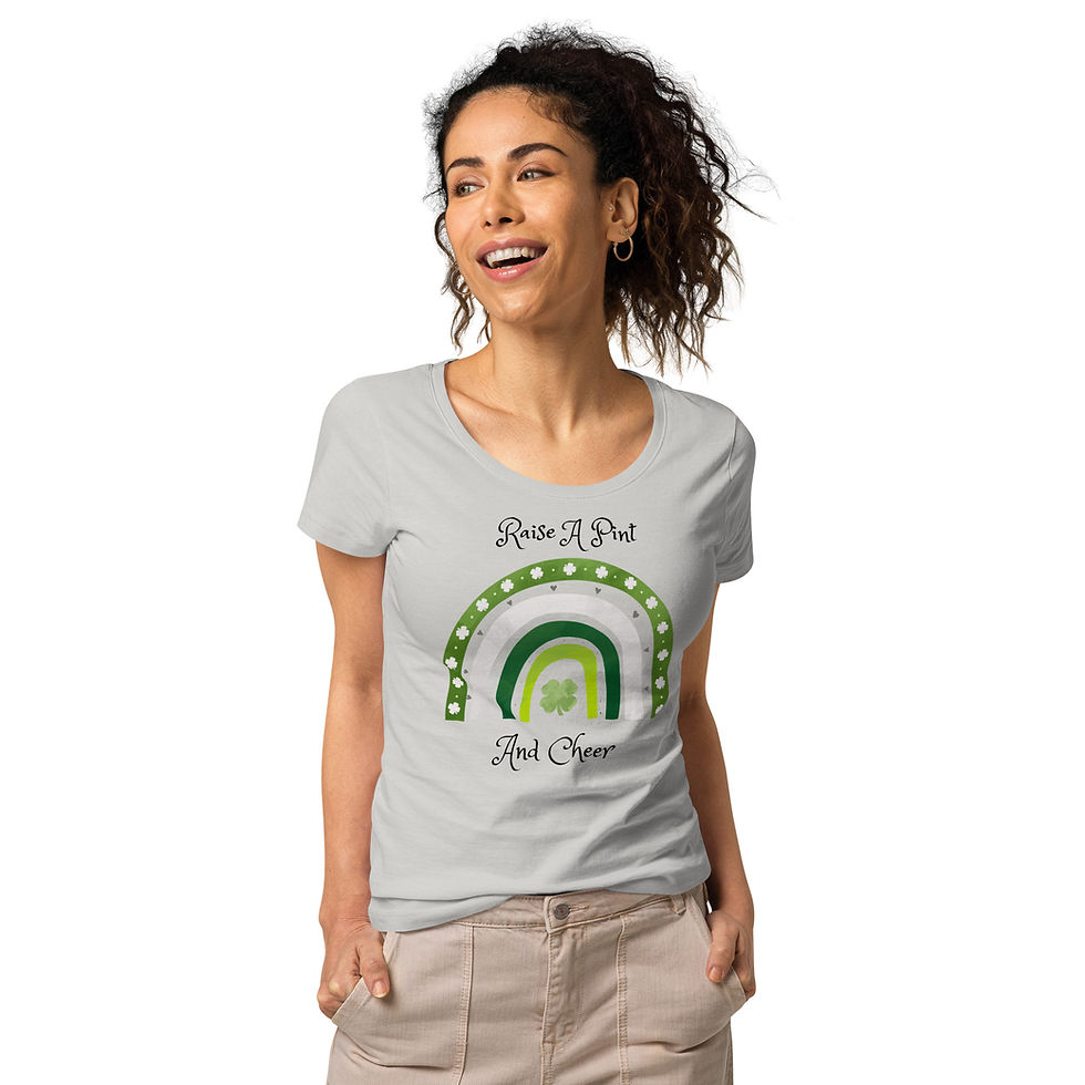 Thumbnail: Raise a Pint and Cheer" Organic Women's T-Shirt - Soft and Sustainable Basic Tee