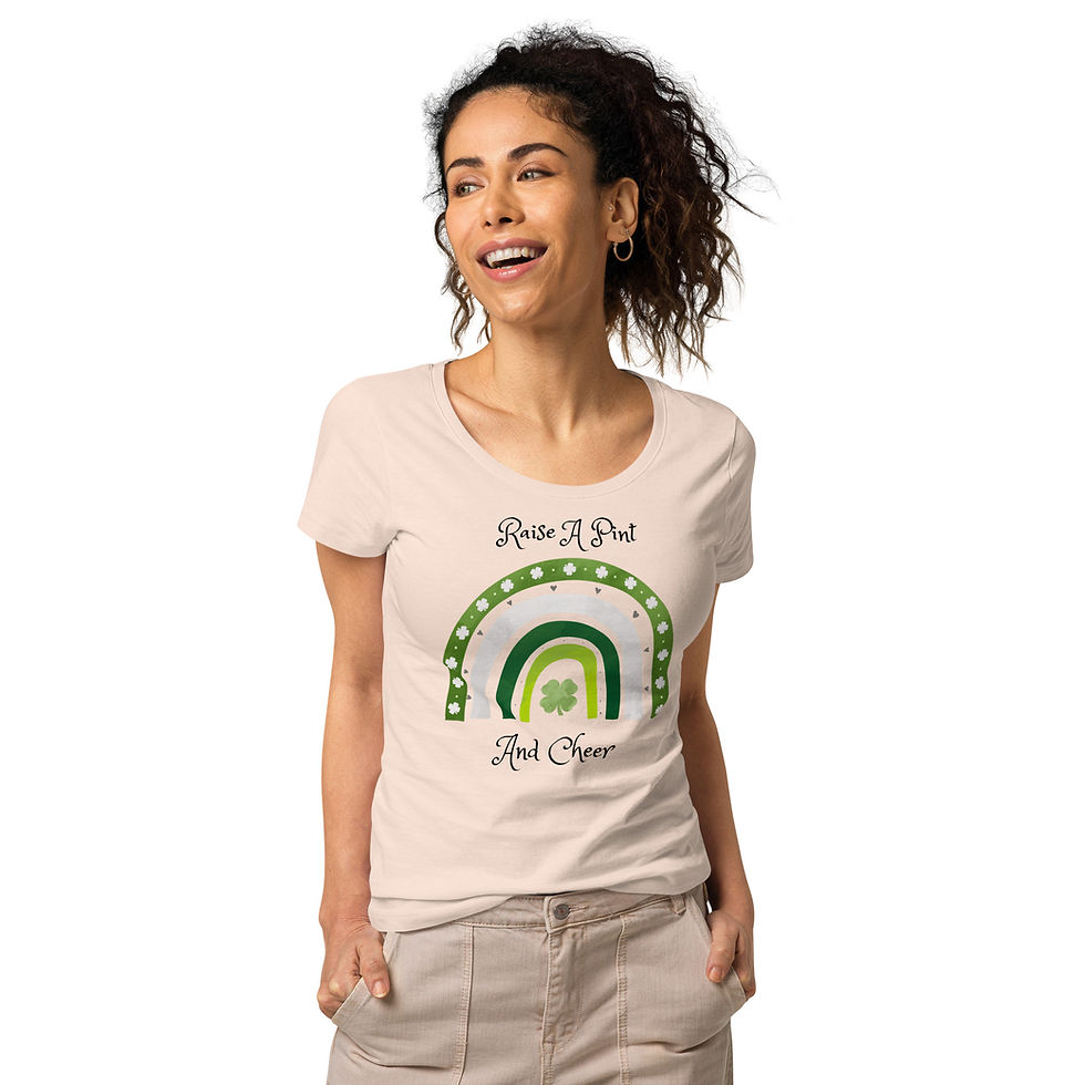 Thumbnail: Raise a Pint and Cheer" Organic Women's T-Shirt - Soft and Sustainable Basic Tee