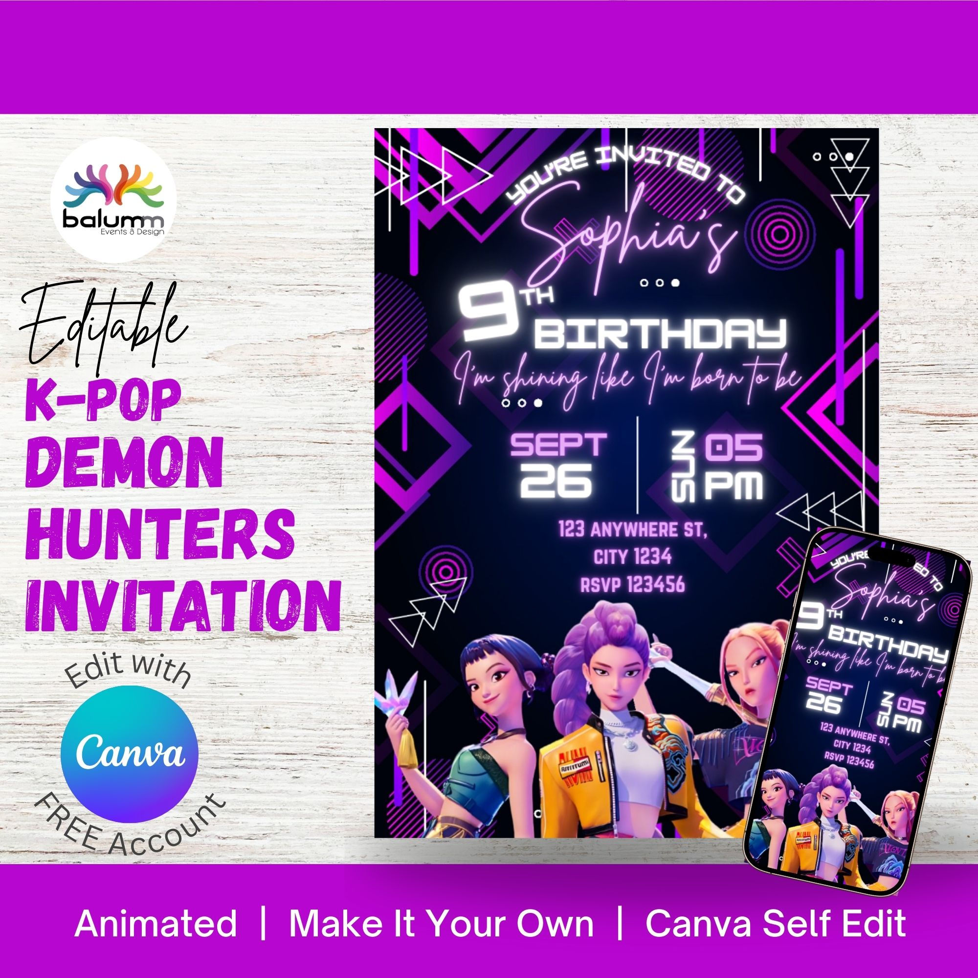 Invitation Kpop Hunter Demons