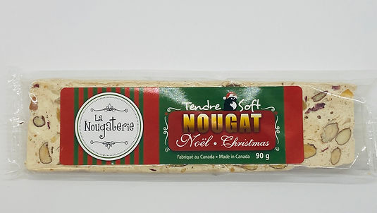 Barre de Nougat 90g - Noel / Saveur de gâteau aux fruits