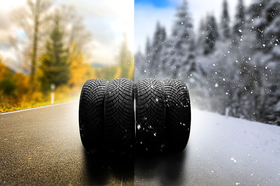 Summer tires on a road winter wheel off Change a car seasonal tyre summer forest road with