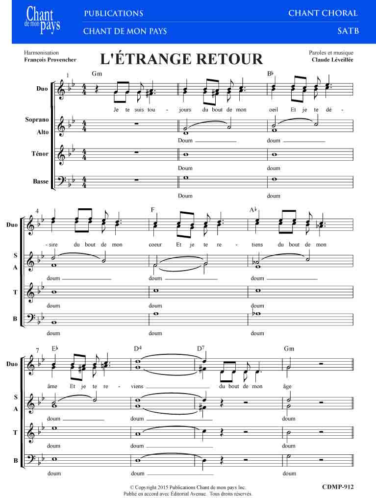 L'Étrange retour  SATB