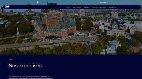 Vue aérienne du château, Nos expertises, avec le texte du site Média Conceptions.