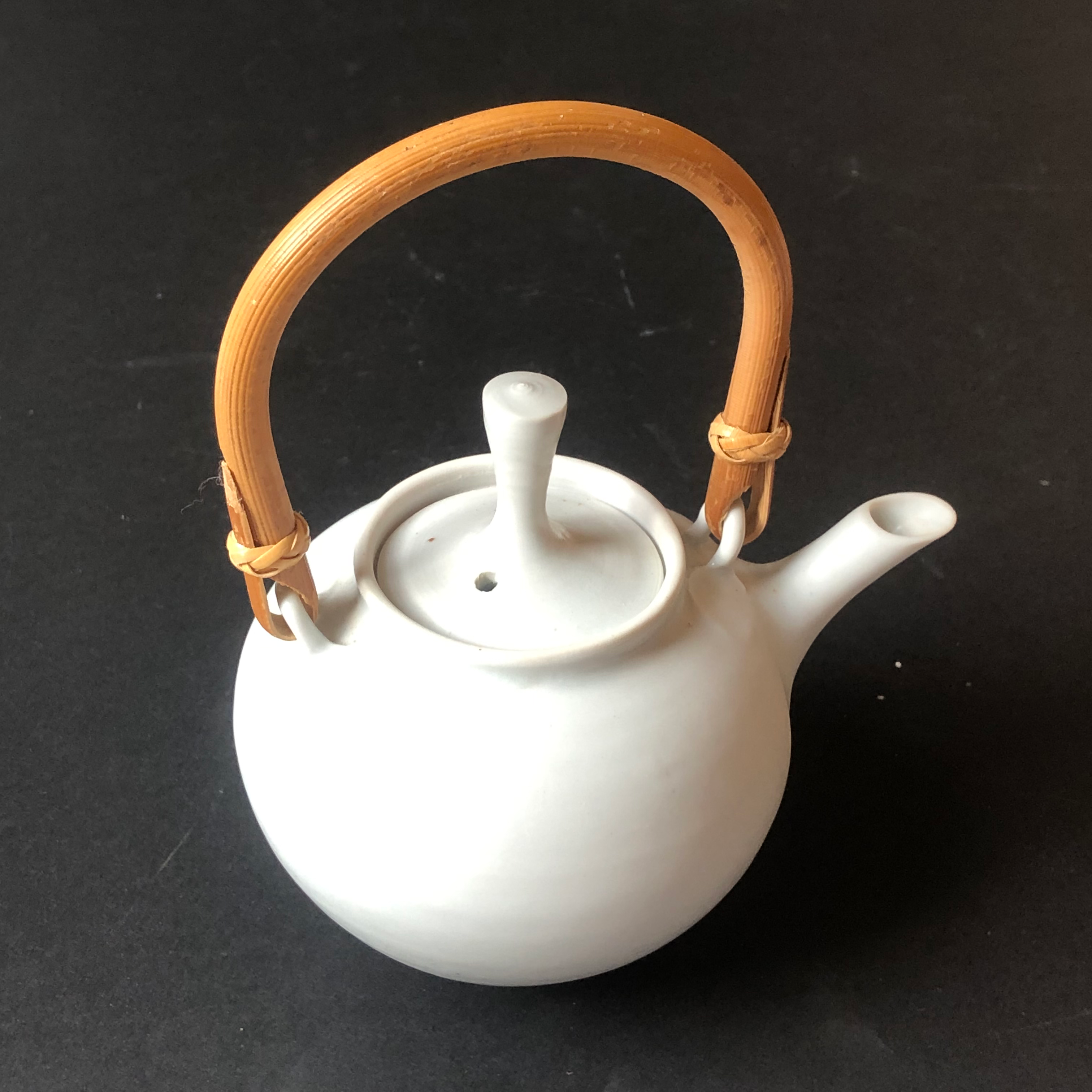 Mary Rich porcelain cane handle tea pot